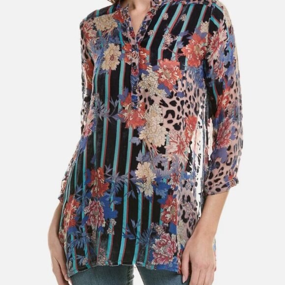 Johnny Was Ontari Burnout Tunic Blouse Top $295 - Picture 2 of 6